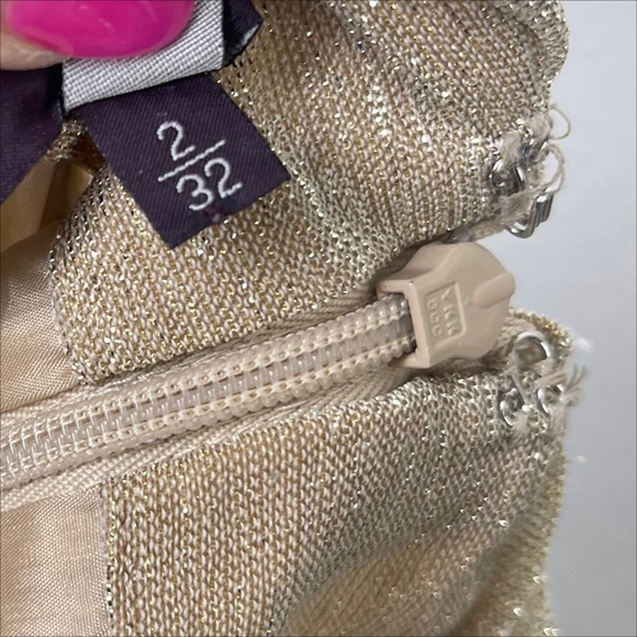 Talbot Runhof Doris Draped cape metallic sheer gold gown size 2 - Picture 4 of 11